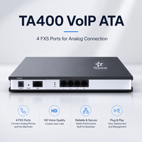 Gateway VoIP Yeastar TA400 con 4 Porte FXS, Processore TI ad Alte Prestazioni, Chiamate Simultanee Complete, Stabilità di Livello Carrier, per Uso Ufficio