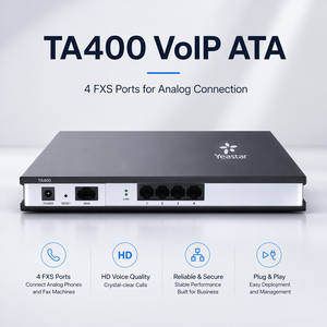 Passerelle VoIP Yeastar TA400, 4 ports FXS, processeur TI haute performance, appels simultanés, stabilité de qualité opérateur, utilisation au bureau - Product Image 2