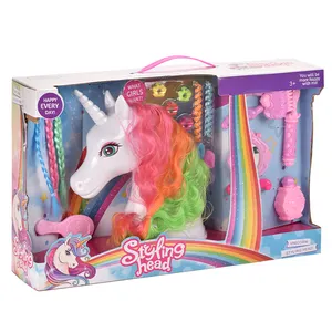 थोक घोड़े गुड़िया सिर के लिए बाल स्टाइल मेकअप खिलौना के लिए लड़कियों राजकुमारी ड्रेस अप श्रृंगार हेयर स्टाइलिंग सिर लंबी बाल घोड़े के