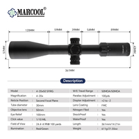 Lunette de visée MARCOL ALT 4-20x50 avec illumination rouge et verte, deuxième plan focal, étanche, longue portée, pour la chasse tactique et le tir optique
