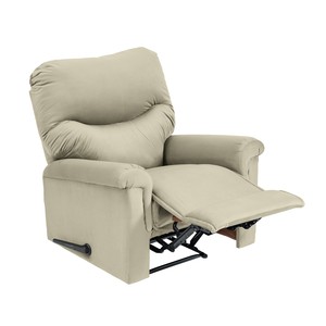 Preiswerter klassischer Samtschwing-Schaukel- und Drehschuhsessel - hellbeige - NZ110 zu verkaufen
