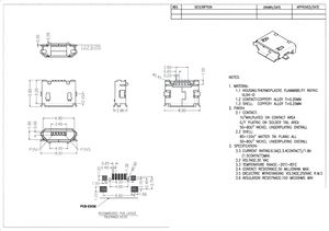 Connecteur Micro USB 5 broches femelle SMT, avec ou sans bride et supports de montage, connecteur à montage en surface - Product Image 6
