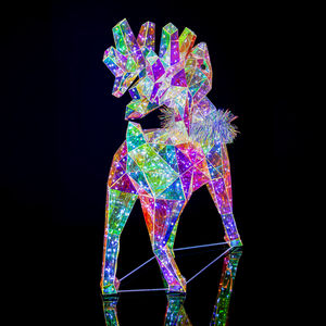 3 डी क्रिस्टल प्रभाव चमकदार रिंग हिरण रोशनी छुट्टी पार्टी शादी क्रिसमस की सजावट उपहार चमक प्रकाश हिरण - Product Image 3