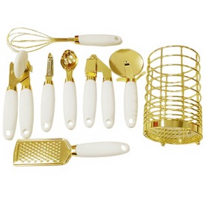Novo Conjunto de Utensílios de Cozinha Dourados com 8 Peças, Acessórios de Cozinha, Conjunto de Utensílios de Aço Inoxidável com Revestimento de Cobre - Product Image 2