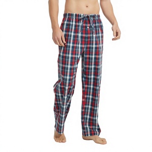 Pantalon de pyjama en coton 100% de haute qualité, personnalisé, en gros, OEM, doux, léger, avec poches, pantalon de pyjama à carreaux pour hommes - Product Image 4