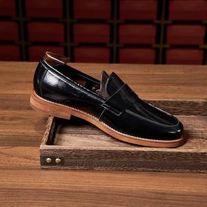Mocassins Penny Homme Grande Taille Style Britannique à Bout Carré, à Lacets, Légers, Respirants, Patchwork, Chaussures Décontractées Habillées Faites à la Main - Product Image 1