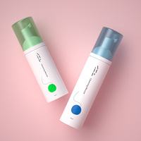 Bouteille de pompe moussante en plastique blanc PET bouteille de shampooing à cils 30ml 50ml 100ml cylindre pompe à mousse colorée Logo emballage d'eau
