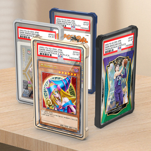 กล่องใส่การ์ดแม่เหล็กอะลูมิเนียมใส พร้อมปุ่มปิดและตัวกันกระแทกสี สำหรับ BGS/CGC - Product Image 5