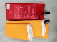 Couverture anti-feu en fibre de verre tissée orange, ignifuge, pour sécurité d'urgence, 100x100cm, 0.05-0.10mm, résistance à la chaleur 550°C, 500g, usage domestique