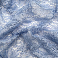Tissu en dentelle de polyester respirant multicolore, couleur personnalisée, motif floral ajouré, poids moyen, en stock pour