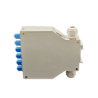 Box Terminale in Fibra Ottica a 6 Porte per Guida DIN, 12 Fibre, Adattatore Quad LC, Contenitore di Distribuzione FTTH in Acciaio Laminato a Freddo