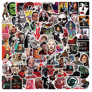 1000 autocollants décoratifs en PVC imperméables sur le thème des films d'horreur classiques, fantômes et monstres, pour téléphone et décoration d'Halloween - Product Image 1