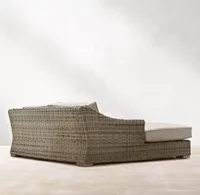 PROVENCE, muebles modernos para todo tipo de clima, sofá cama, tumbona de caña de jardín, asiento bajo, brazos inclinados, tumbona doble de mimbre