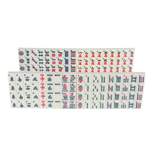 Juego de Mahjong de Melamina en Inglés, 30 mm, con Números Arábigos, Marco Blanco, Mini Juego Portátil de Viaje - Product Image 1