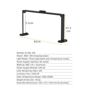 Đèn bàn làm móng LED gấp gọn, tích hợp giá đỡ điện thoại, 3 chế độ màu sắc 3000K-6000K, điều chỉnh độ sáng không cấp độ, đèn móng tay hình bán nguyệt - Product Image 6