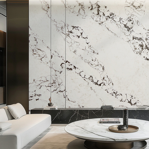 Runpin - <span class=keywords><strong>Pierre</strong></span> artificielle haut de gamme - Quartz Calacatta - Plan de travail de cuisine - Grande dalle - Mur - Décoration moderne pour hôtel, <span class=keywords><strong>maison</strong></span>, entreprise - Product Image 3