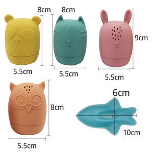 Gran oferta, lindos juguetes de playa de animales, juguetes educativos para bebés, baño ecológico, bebé, silicona, búho, tiburón, barco, juguetes flotantes para niños pequeños - Product Image 6