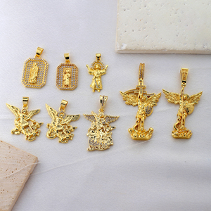 Colgante de San <span class=keywords><strong>Miguel</strong></span> Arcángel Chapado en Oro de 18K de Alta Calidad con Micro Pavé de Circonitas, Joyería Religiosa de Protección del Arcángel <span class=keywords><strong>Miguel</strong></span> - Product Image 2