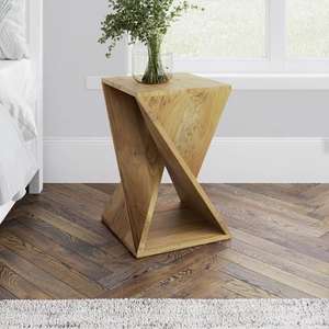 Rivera โต๊ะไม้สูงขนาด24นิ้วแบบแอบสแตรกเฟอร์นิเจอร์ห้องนั่งเล่นบ้านคอลเลกชันที่ดีที่สุดขายส่งราคาจำนวนมาก - Product Image 5