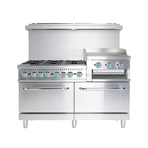 ציוד למטבח מסחרי כיריים גז 6 להבות עם פלאנצ'ה 24 אינץ', סלמנדרה ותנור - Product Image 5