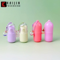 Tube de rouge à lèvres en plastique rond 4G, impression d'écran, capacité de 4 ml, design moderne et simple, services de personnalisation de porte-clés