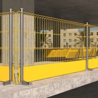Barrière de protection des bords de chantier, garde-corps de sécurité, clôture périphérique temporaire portable pour la protection contre les chutes au bord des bâtiments