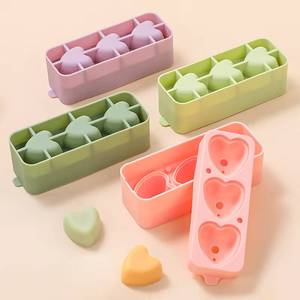 SILIKOLOVE Factory 3-Cavity Heart-Shaped Maker LFGB Platinum Non-Stick BPA-Free Silicone Ice <b>Cube</b> Mold - Product Image 2