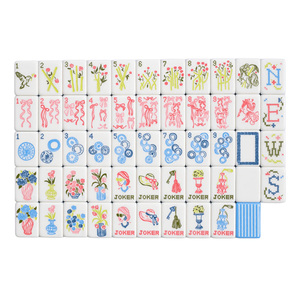 Tuiles de Mahjong Américaines en Acrylique Motif Miss Darling Ruban Bleu OEM ODM, Design Jian, Cadeau pour la Maison et le Divertissement - Product Image 2