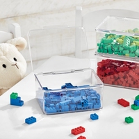 Boîte de rangement de jouets transparente Boîtes en plastique robustes pour le stockage avec couvercle