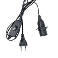 Deux anneaux E14 303 interrupteur pleine cour cordon fil lumière prise de commutation bouton d'alimentation interrupteur 1.8m ligne câble LED lampe EU US Plug modèle