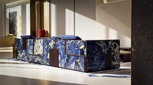 Juego de Sofás Cuadrados Minimalistas de Estilo Italiano, Ecológicos, Esmerilados, Personalizados, Grandes e Irregulares para Sala de Estar - Product Image 2