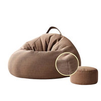 Housse de pouf, bean bag, fauteuil paresseux en tissu lin pour salon et chambre à coucher, style tatami