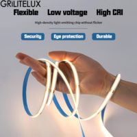 Bande Cob 12 volts 4Mm 6000K Ip 67 Ip68 extérieur 24V bande lumineuse réglable blanc Cct Led Cob bande 12 v 24v linéaire souple Led Fob
