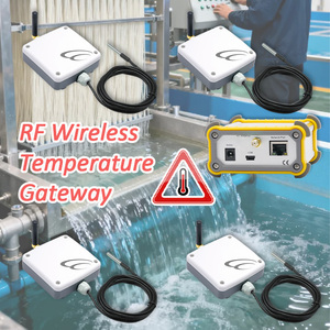 4 ensembles de passerelles de température sans fil multipoints pour la surveillance et l'alarme de la température de l'eau de refroidissement industrielle - Product Image 1