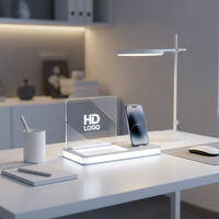 Support de téléphone et d'affichage numérique LED moderne en acrylique de 3 mm d'épaisseur, personnalisé, pré-assemblé, pour comptoir de magasin