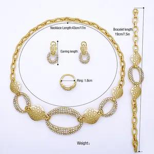 JP406 Elegant Italian18K Gold Plated Jewelry Sets Necklace For Women Full Jewelry Set Party Accessories