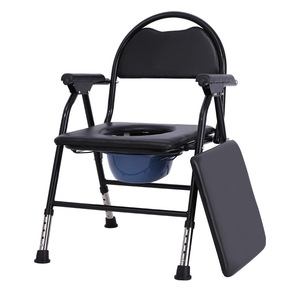 Foldable <b>Commode</b> Chair Adjustable Height 5 Levels <b>Portable</b> Toilet For Elderly And Pregnant Women Hospital Use - Product Image 3