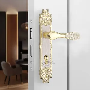 selling golden supplier aluminum door handle 150cm amber gold french door handles with lock