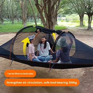 Tenda a Tunnel Triangolare per Campeggio all'Aperto, Sospesa, Impermeabile, Anti-Zanzare, Tenda Aerea da Albero Gialla/Nera - Product Image 4