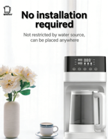 Purificateur d'eau alcaline à osmose inverse (RO) 4 étapes sans installation, pour bureau, avec eau chaude et froide, et carafe amovible