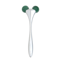 Nouveau design beauté Anti-âge soins de la peau boule de pierre de cristal Massage du visage Quartz naturel 3D en forme de V vert Rose Jade visage rouleau