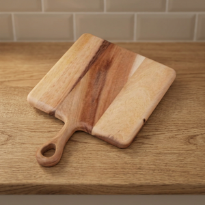 Planche à découper rectangulaire en bois épais de qualité alimentaire, respectueuse de l'environnement, avec poignée, épaisseur 0,4 cm, passe au lave-vaisselle, pour plan de travail de cuisine - Product Image 1