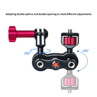 Rotule de caméra rotative à 360 degrés, bras articulé, support de moniteur de champ lumineux LED pour la connexion d'accessoires de trépied GoPro