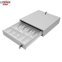 Tiroir-caisse LAS-335 pour terminaux de point de vente commerciaux - Interface RJ45, écran tactile, garantie 1 an, noir/blanc