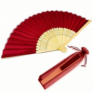 Abanico de Mano de Bambú Estilo Retro Chino de 33 cm con Diseño Tallado de Arte Popular para Bodas, Fiestas y Decoración de Baile, Ideal como Regalo Empresarial - Product Image 1