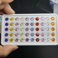 HQ GEMS rond feux d'artifice coupe synthétique cubique Zircon Violet Rhodonite Tanzanite grenat topaze CZ pierre précieuse pour bijoux