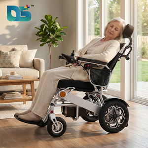 Fauteuil roulant électrique pliable et inclinable avec dossier réglable, rampe d'accès pour personnes à mobilité réduite, support cervical et roues larges - Product Image 6