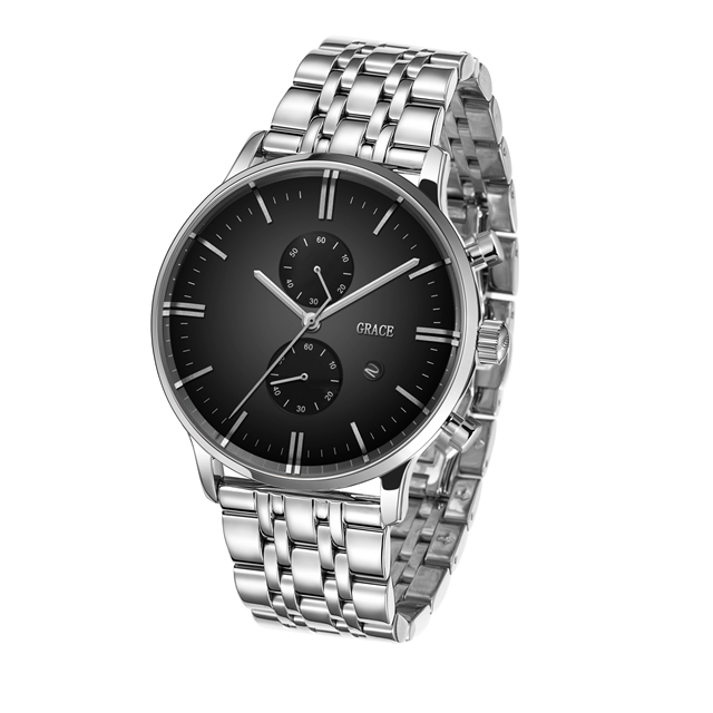 Men's Luxury Sport Watch European American Fashion Waterproof Steel Belt Stainless Steel Band Quartz Movement Pointer