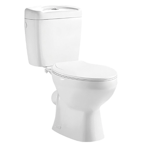 Inodoro de hotel de dos piezas de cerámica con descarga doble, trampa en P cuadrada, altura cómoda, precio económico, para fábrica moderna - Product Image 1