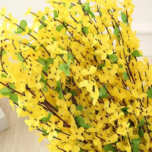 Cành Hoa Nhài Lụa Màu Vàng Nhân Tạo Cành Hoa <span class=keywords><strong>Forsythia</strong></span> Giả Để Cắm Bình Hoa Trang Trí Đám Cưới Văn Phòng Phòng Phòng Sắp Xếp - Product Image 4